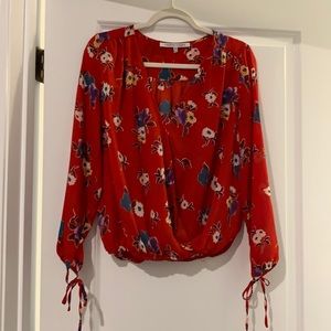 Red floral shirt